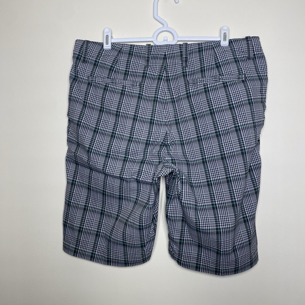Tommy Bahama Shorts Mens 35 Plaid Golf Gray Green Casual Nylon Stretch - Picture 3 of 7
